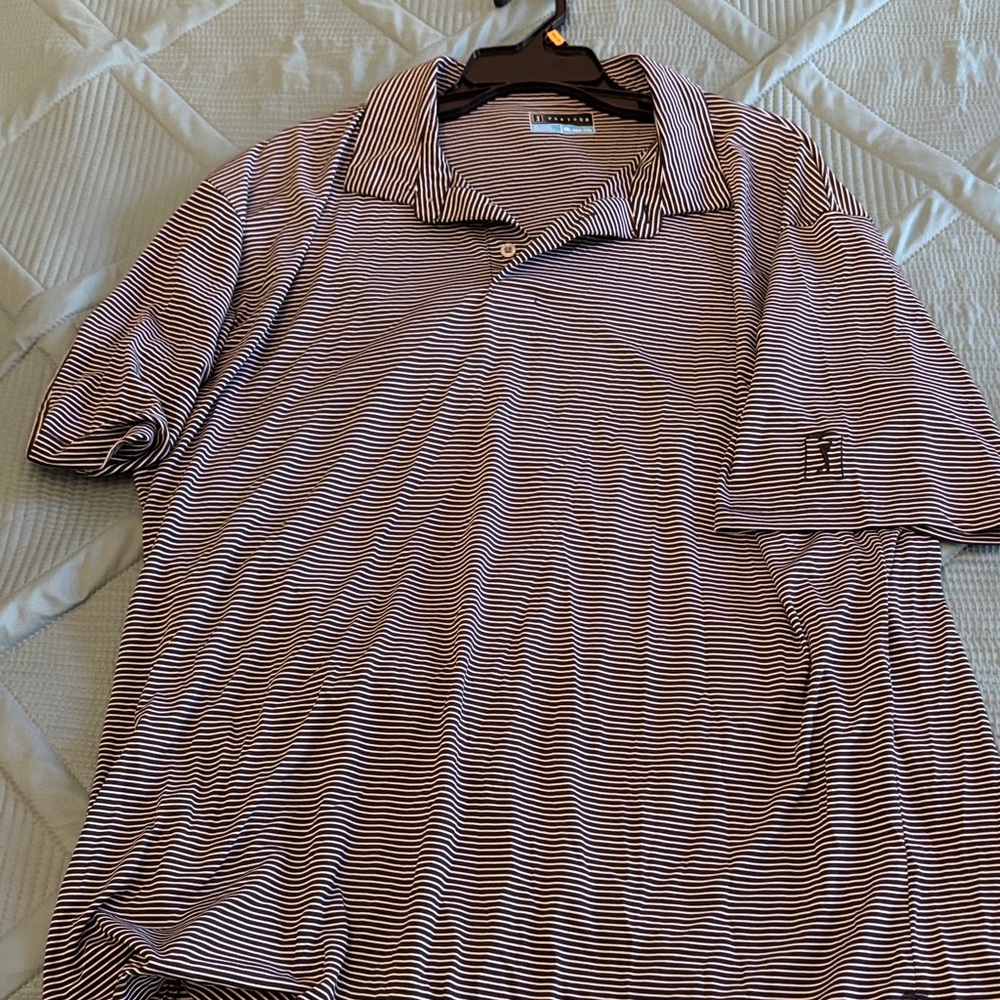 PGA Tour Black and White Striped Polo